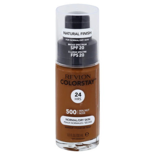 Revlon Colorstay Makeup, Natural Finish, Walnut 500, Broad Spectrum SPF 20