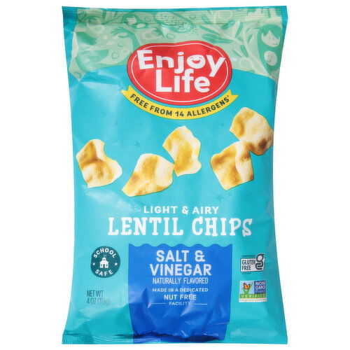 Enjoy Life Lentil Chips, Salt & Vinegar, Light & Airy