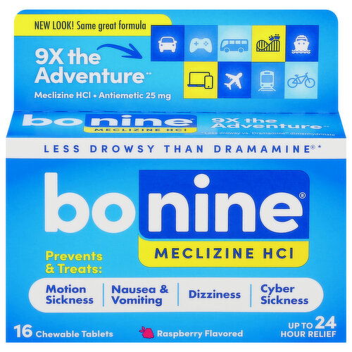 Bonine Meclizine HCL, Chewable Tablets