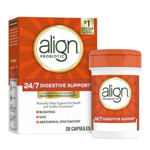 Align Digestive Support | 24/7 DIGESTIVE SUPPORT* § Align Probiotic, Daily Probiotic Supplement, 28 Capsules