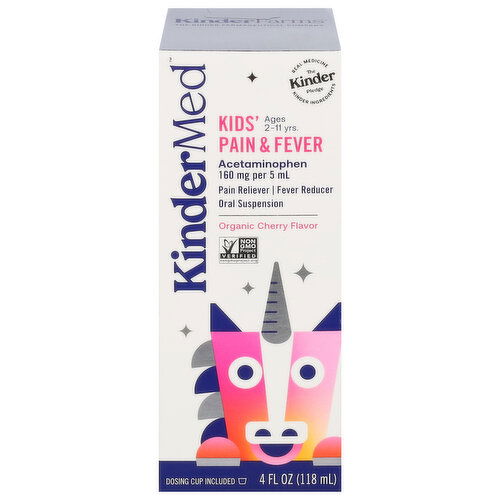 KinderMed Pain & Fever, Oral Suspension, Kids', Organic Cherry Flavor