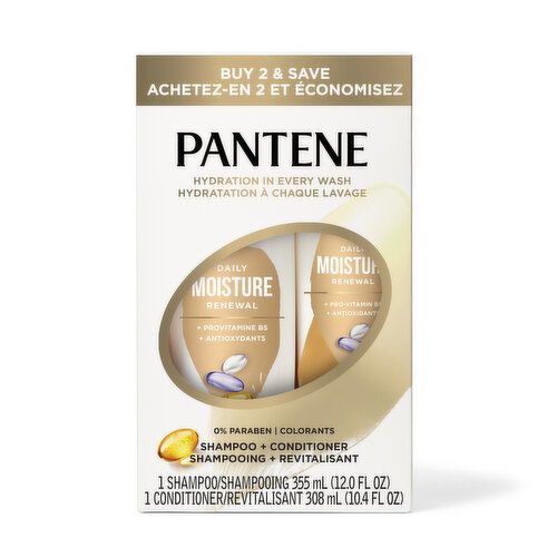 Pantene Daily Moisture Renewal 72 HR Lush Moisture Shampoo & Conditioner DUAL PACK