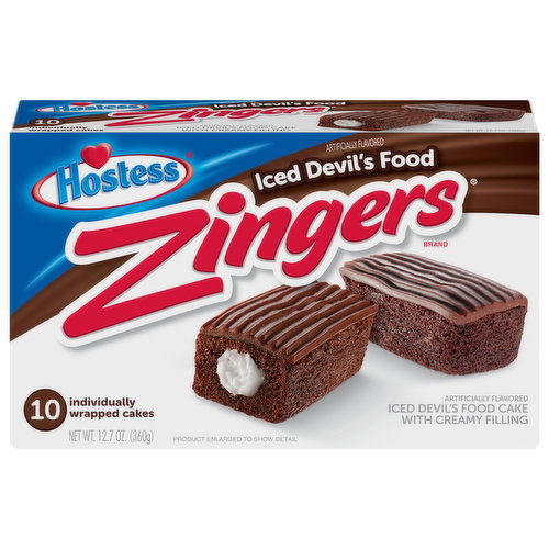 Hostess Zingers Cake, Iced Devil's Food