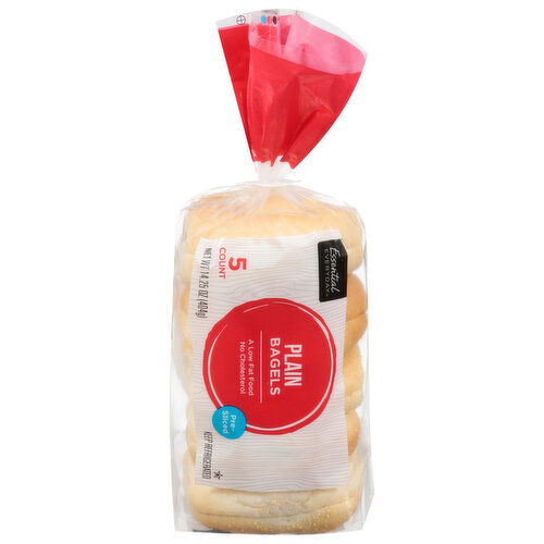 Essential Everyday Bagels, Plain, Pre-Sliced