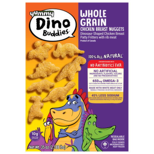 Yummy Dino Buddies Chicken Breast Nuggets, Whole Grain