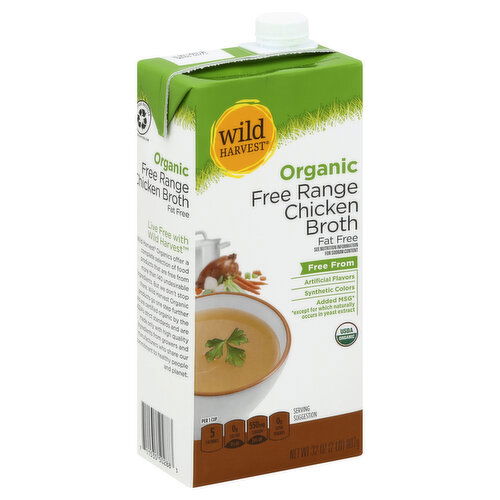 Wild Harvest Broth, Fat Free, Organic, Free Range Chicken