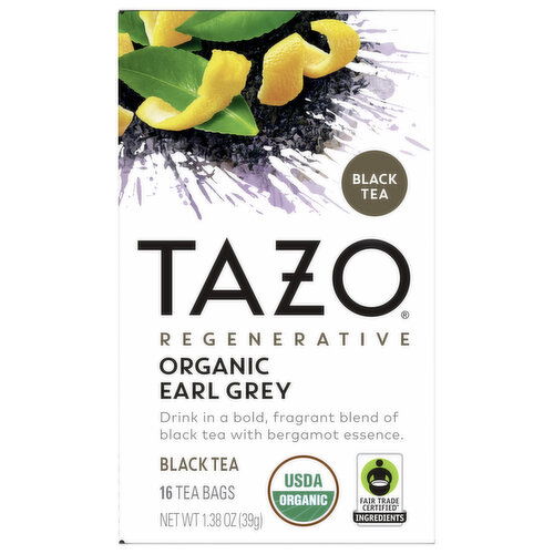 Tazo Regenerative Black Tea, Organic, Earl Grey, Tea Bags