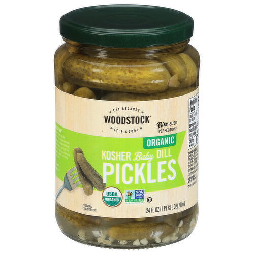 Woodstock Pickles, Organic, Kosher Baby Dill