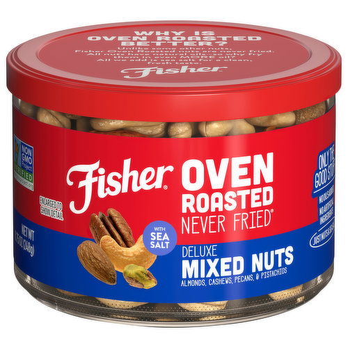 Fisher Oven Roasted Never Fried Mixed Nuts, Deluxe