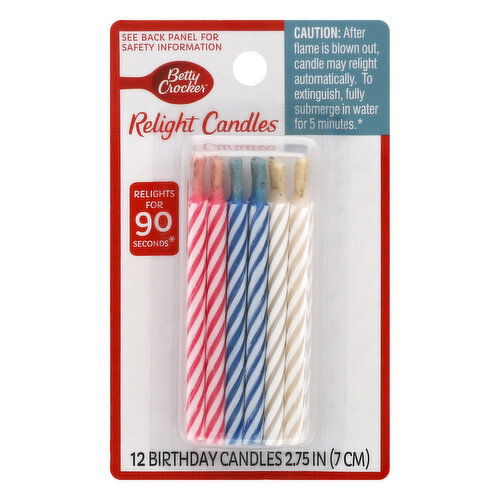 Betty Crocker Birthday Candles, Relight, 2.75 Inch