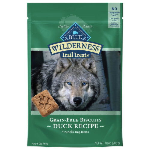Blue Buffalo Blue Wilderness Dog Treats, Natural, Duck Recipe, Grain-Free Biscuits, Crunchy, Trail Treats