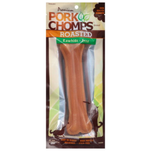 Pork Chomps Dog Treat, Roasted, Premium, Rawhide-Free