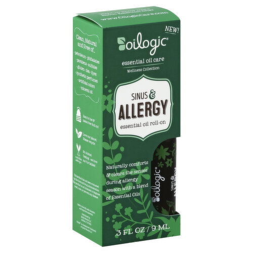 Oilogic Wellness Collection Essential Oil Roll-On, Sinus & Allergy