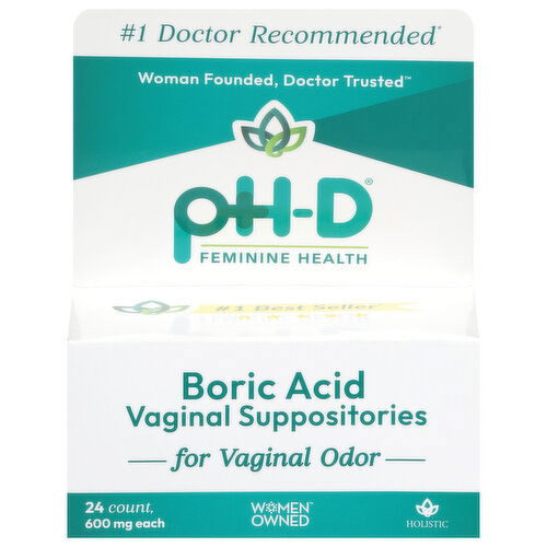 pH-D Feminine Health Vaginal Suppositories, Boric Acid