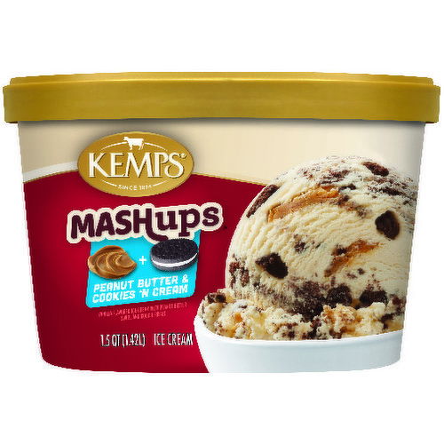 Kemps MashUps Peanut Butter & Cookies N Cream Ice Cream