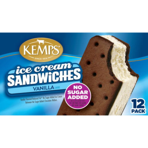 Kemps No Sugar Added Vanilla Ice Cream Sandwiches