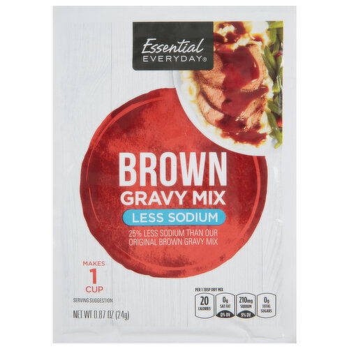 Essential Everyday Gravy Mix, Brown, Less Sodium