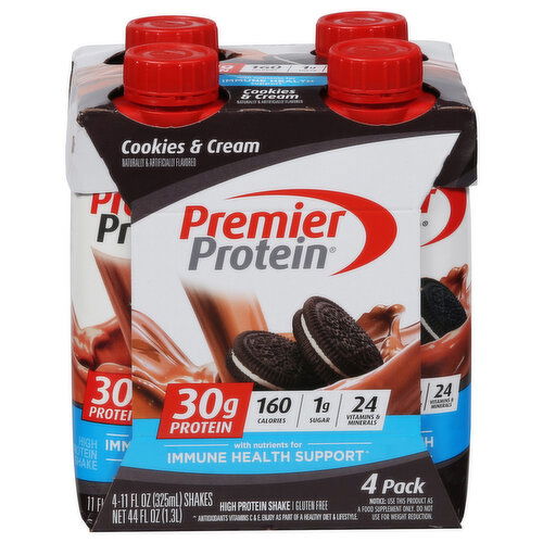 Premier Protein High Protein Shake, Cookies & Cream, 4 Pack