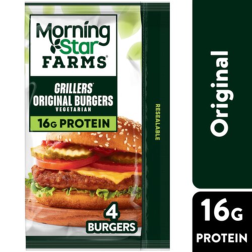 MorningStar Farms Grillers Veggie Burgers, Grillers Original