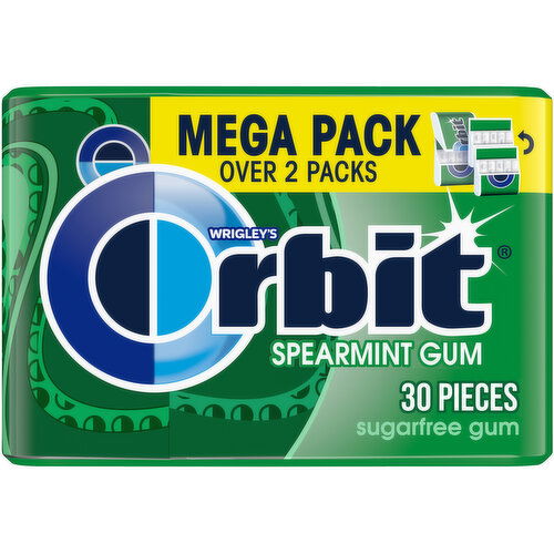 Orbit ORBIT Gum Spearmint Sugar Free Chewing Gum Mega Pack, 30 Piece