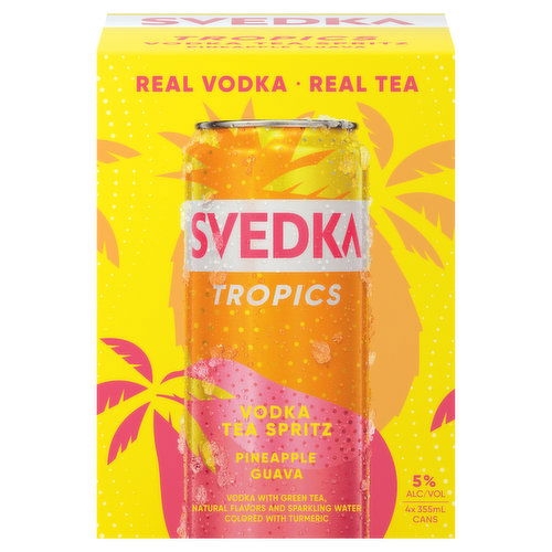 Svedka Tropics Vodka, Pineapple Guava, Tea Spritz