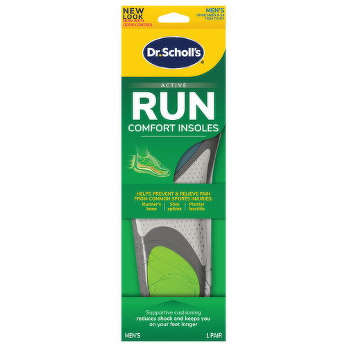 Dr. Scholl's Insoles, Comfort, Run, Men's, Shoe Sizes 8-14