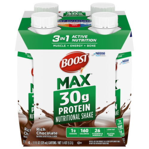 Boost Max Nutritional Shake, Protein, Rich Chocolate