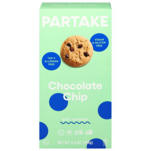 Partake Cookies, Chocolate Chip, Soft