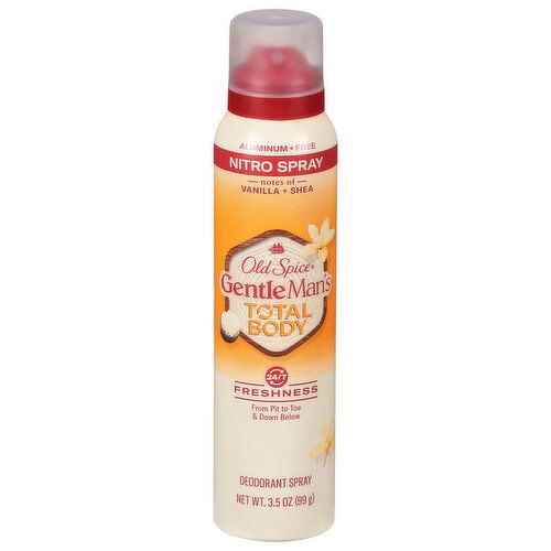 Old Spice GentleMan's Deodorant, Total Body, Vanilla + Shea, Nitro Spray