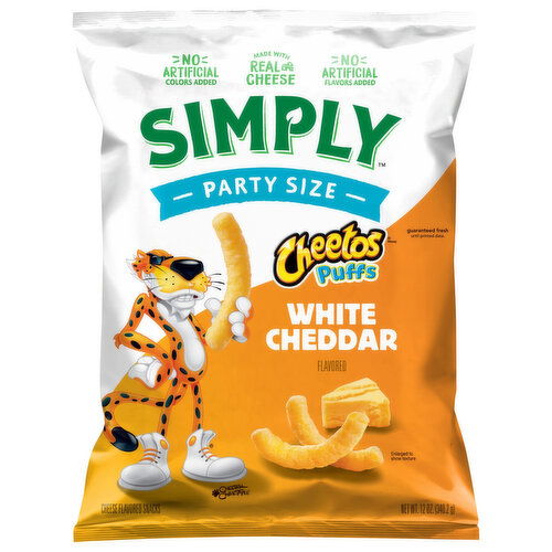 Cheetos Simply Puffs White Cheddar Flavored Snacks Party Size