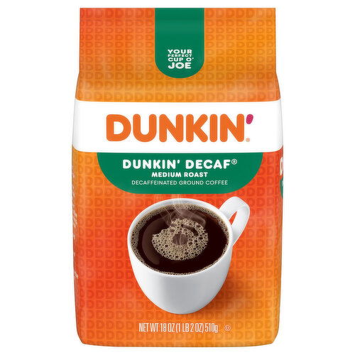 Dunkin' Decaffeinated Medium Roast Ground Coffee