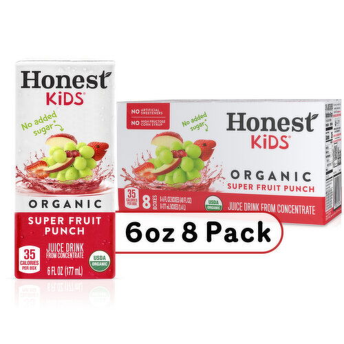 Honest Super Fruit Punch Cartons, 6 fl oz