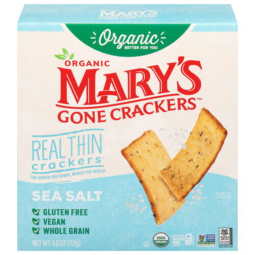 Mary's Gone Crackers Organic Real Thin Sea Salt Crackers