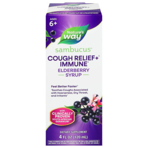 Nature's Way Ages 6+ Sambucus Cough Relief + Immune Syrup
