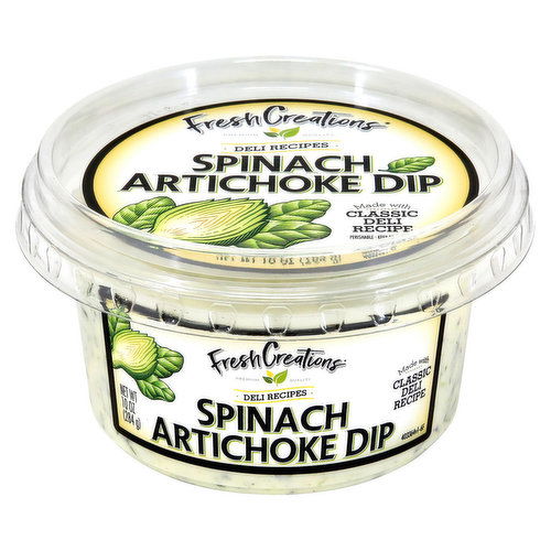 Fresh Creations Deli Recipes Dip, Spinach Artichoke