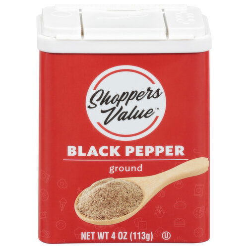 Shoppers Value Black Pepper, Ground