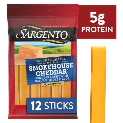 SARGENTO Sargento® Smokehouse Cheddar™ Natural Cheese Snack Sticks, 12-Count