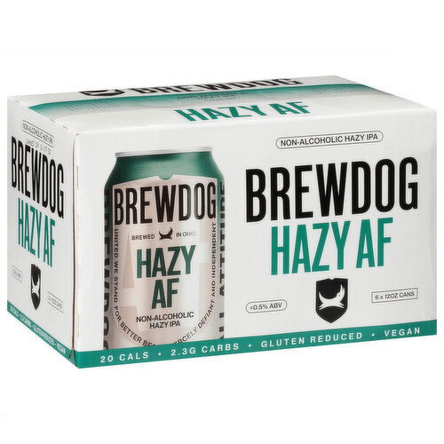 BrewDog Beer, Non-Alcoholic Hazy IPA, Hazy AF