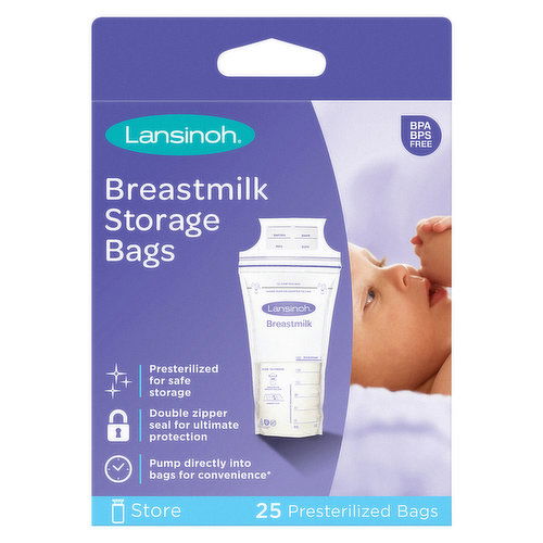 Lansinoh Storage Bags, Breastmilk, Presterilized