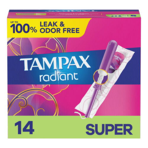 Tampax Radiant Tampax Radiant Tampons, Super, 14 Ct