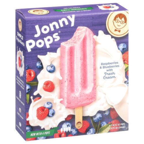 JonnyPops Raspberries & Blueberries with Fresh Cream