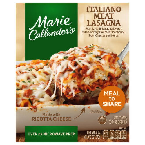 Marie Callender's Italiano Lasagna With Ricotta Cheese Meal to Share, Frozen Meal