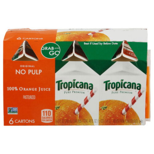 Tropicana Pure Premium 100% Juice, Original, Orange, No Pulp