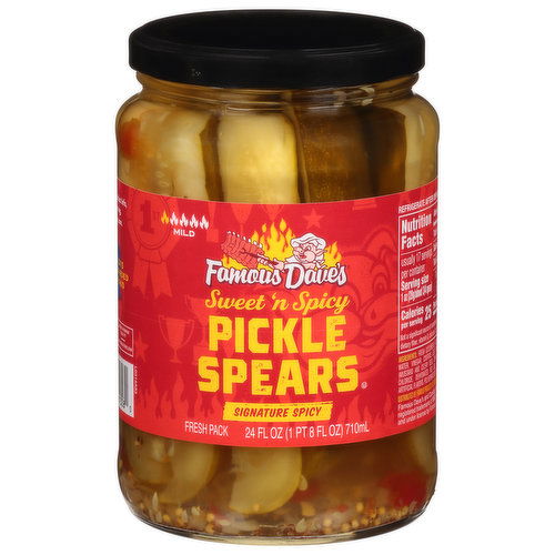 Famous Dave's Pickle Spears, Sweet 'n Spicy, Mild