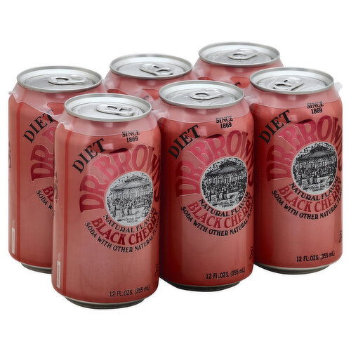 Dr Brown's Soda, Black Cherry, Diet, Caffeine Free