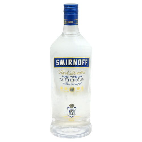 Smirnoff Vodka, Triple Distilled, 100 Proof