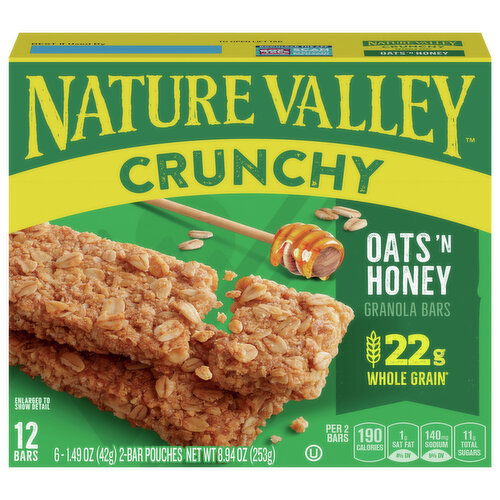 Nature Valley Granola Bars, Crunchy, Oats 'N Honey