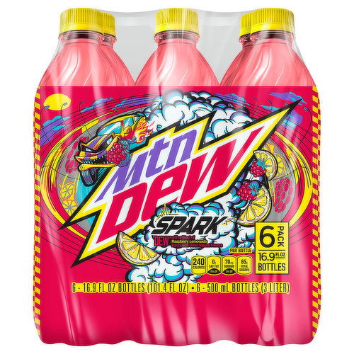 Mtn Dew Spark Soda Raspberry Lemonade 16.9 Fluid Ounce, 6 Count