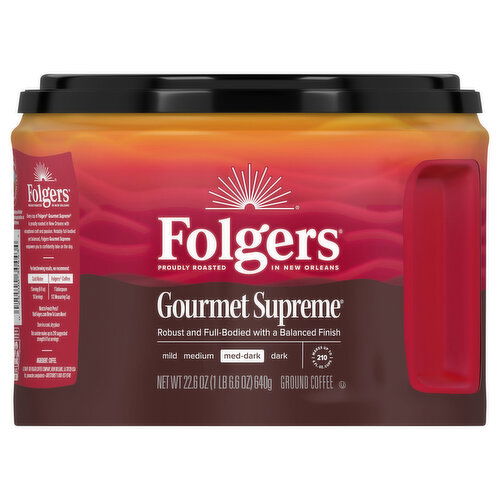 Folgers Coffee, Ground, Med-Dark, Gourmet Supreme