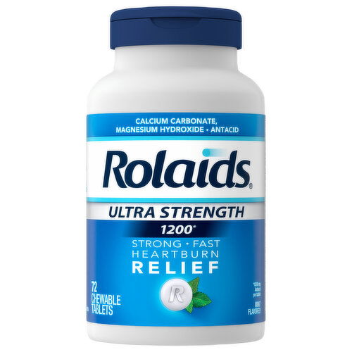 Rolaids Heartburn Relief, Ultra Strength, 1200, Chewable Tablets, Mint Flavored